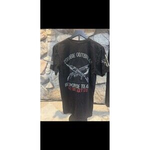 Usa Flag Zombie Outbreak Response Team Get Bit Unisex T-Shirt Med